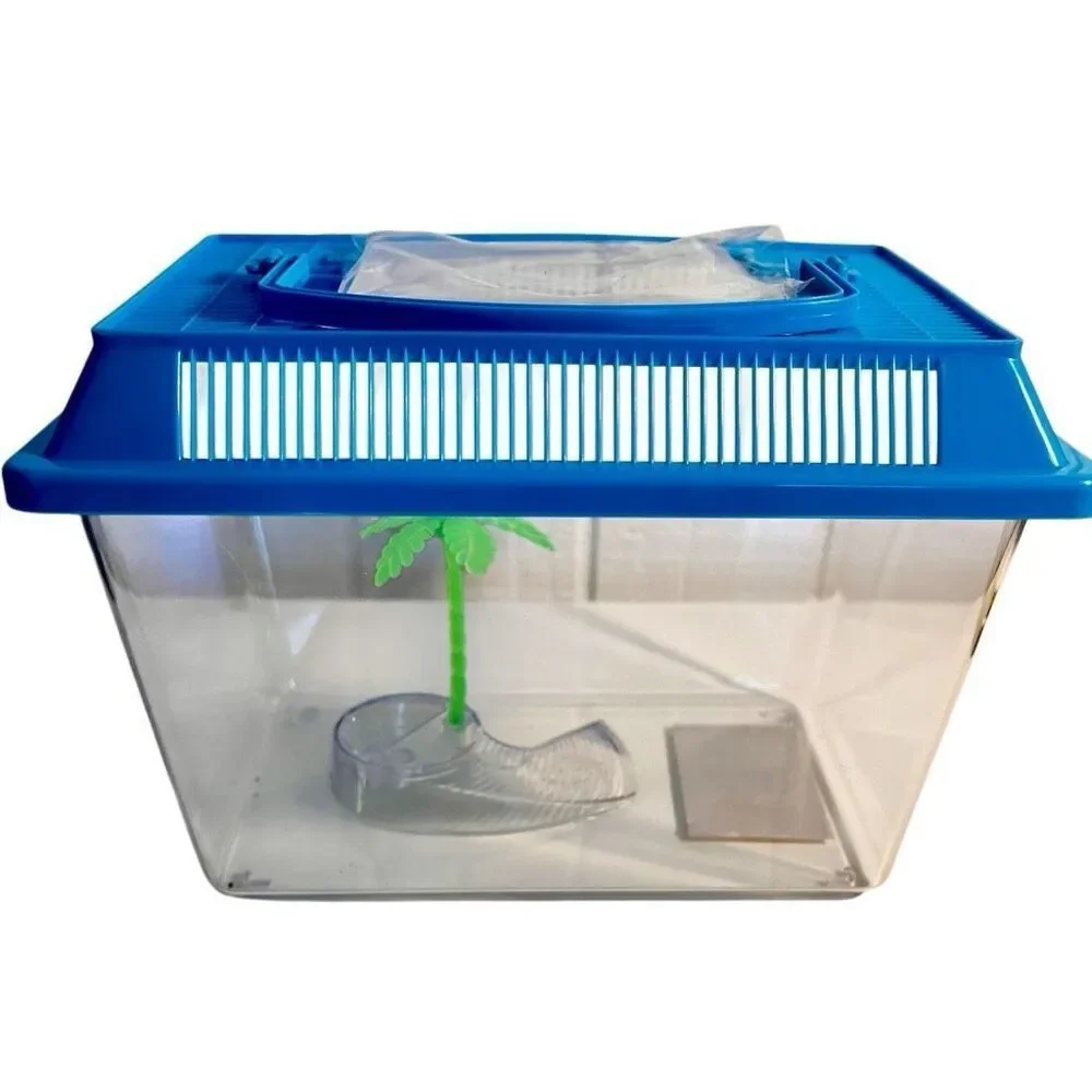 Portable Aquatic/Terrarium Tank, Plastic Carrier Cage with Lid and Handle NWT